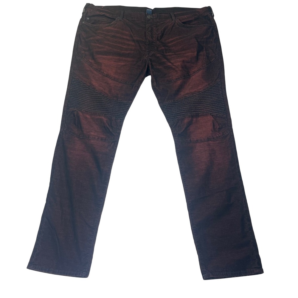 True Religion Corduroy Pants Rocco Black Red Moto Punk Grunge Y2K Men 44